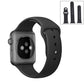 Frendorf | Für Apple Watch Series 10 42mm / 9&8&7 41mm / SE 3&SE 2&6&SE&5&4 40mm / 3&2&1 38mm 3 in 1 Gummi-Uhrband mit Dornschließe (Schwarz)