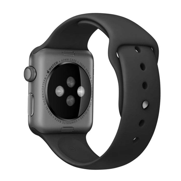 Frendorf | Für Apple Watch Series 10 42mm / 9&8&7 41mm / SE 3&SE 2&6&SE&5&4 40mm / 3&2&1 38mm 3 in 1 Gummi-Uhrband mit Dornschließe (Schwarz)