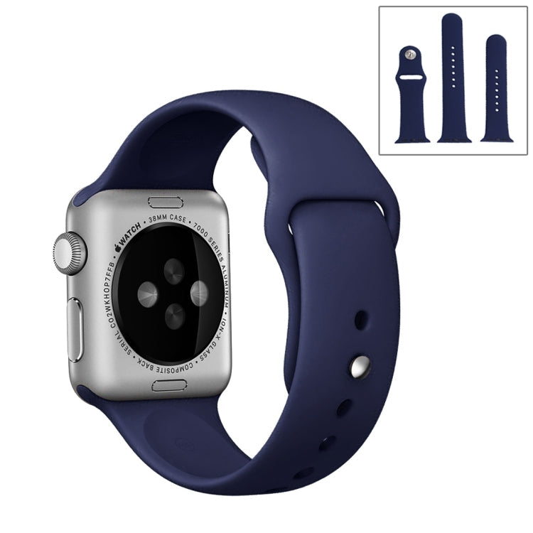 Frendorf | Für Apple Watch Series 10 42mm / 9&8&7 41mm / SE 3&SE 2&6&SE&5&4 40mm / 3&2&1 38mm 3 in 1 Gummi Uhrband mit Steckverschluss (Dunkelblau)
