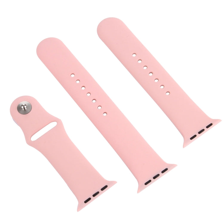 Frendorf | Für Apple Watch Series 10 42mm / 9&8&7 41mm / SE 3&SE 2&6&SE&5&4 40mm / 3&2&1 38mm 3 in 1 Gummi-Armband mit Dornschließe (Rosa)
