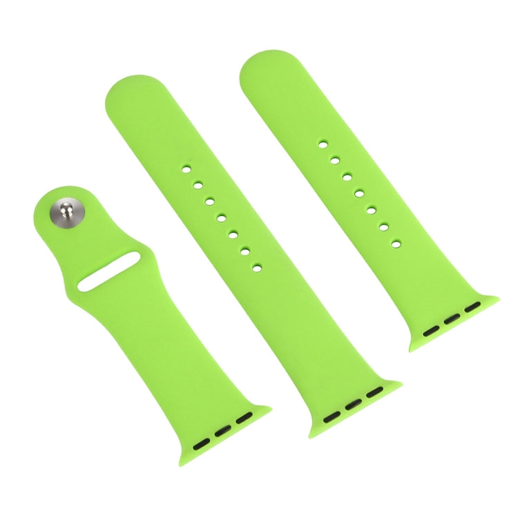 Frendorf | Für Apple Watch Series 10 42mm / 9&8&7 41mm / SE 3&SE 2&6&SE&5&4 40mm / 3&2&1 38mm 3 in 1 Gummi-Uhrenarmband mit Dornschließe (Grün)