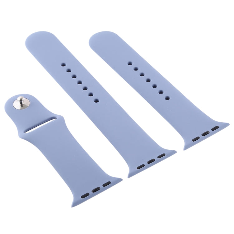 Frendorf | Für Apple Watch Series 10 42mm / 9&8&7 41mm / SE 3&SE 2&6&SE&5&4 40mm / 3&2&1 38mm 3 in 1 Gummi-Uhrenarmband mit Dornschließe (Lavendel Grau)