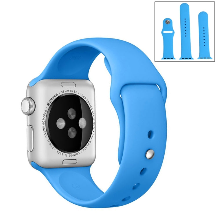 Frendorf | Für Apple Watch Series 10 42mm / 9&8&7 41mm / SE 3&SE 2&6&SE&5&4 40mm / 3&2&1 38mm 3 in 1 Gummiuhrband mit Dornschließe (Blau)