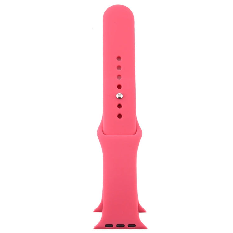 Frendorf | Für Apple Watch Series 10 42mm / 9&8&7 41mm / SE 3&SE 2&6&SE&5&4 40mm / 3&2&1 38mm 3 in 1 Gummi-Uhrenarmband mit Dornschließe (Hibiskus Pink)