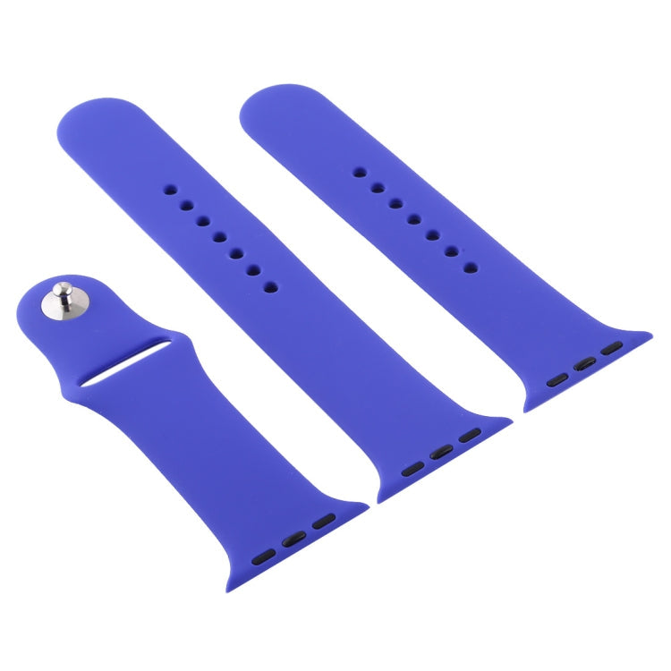 Frendorf | Für Apple Watch Series 10 42mm / 9&8&7 41mm / SE 3&SE 2&6&SE&5&4 40mm / 3&2&1 38mm 3 in 1 Gummi-Uhrenband mit Dornschließe (Tiefes Königsblau)