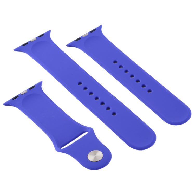 Frendorf | Für Apple Watch Series 10 42mm / 9&8&7 41mm / SE 3&SE 2&6&SE&5&4 40mm / 3&2&1 38mm 3 in 1 Gummi-Uhrenband mit Dornschließe (Tiefes Königsblau)