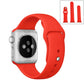 Frendorf | Für Apple Watch Series 10 42mm / 9&8&7 41mm / SE 3&SE 2&6&SE&5&4 40mm / 3&2&1 38mm 3 in 1 Gummi Uhrenarmband mit Dornschließe (Rot)