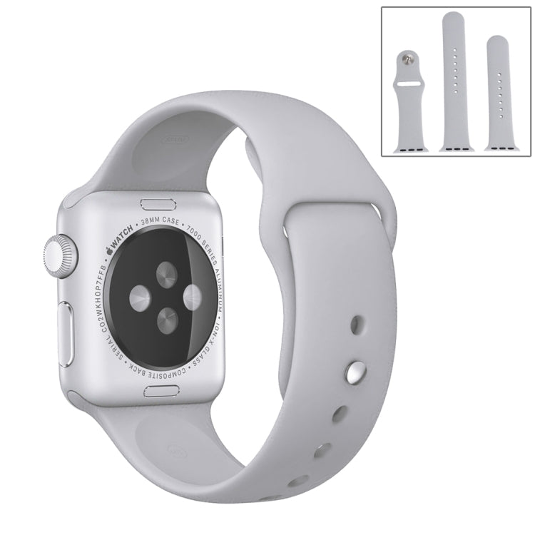 Frendorf | Für Apple Watch Series 10 42mm / 9&8&7 41mm / SE 3&SE 2&6&SE&5&4 40mm / 3&2&1 38mm 3 in 1 Gummi Uhrenarmband mit Dornschließe (Silber)
