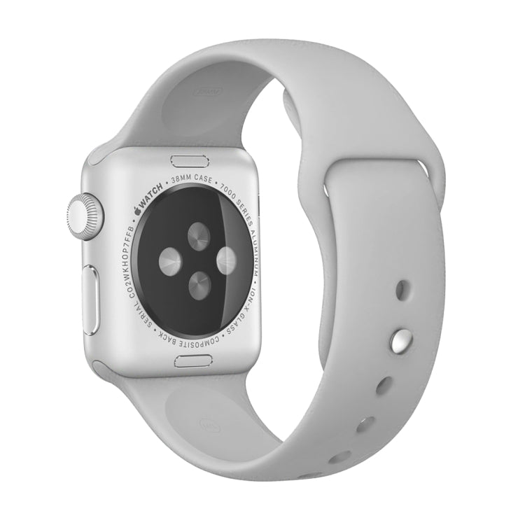 Frendorf | Für Apple Watch Series 10 42mm / 9&8&7 41mm / SE 3&SE 2&6&SE&5&4 40mm / 3&2&1 38mm 3 in 1 Gummi Uhrenarmband mit Dornschließe (Silber)