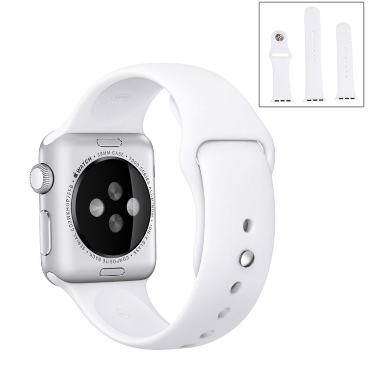 Frendorf | Für Apple Watch Series 10 42mm / 9&8&7 41mm / SE 3&SE 2&6&SE&5&4 40mm / 3&2&1 38mm 3 in 1 Gummi-Uhrenarmband mit Dornschließe(Weiß)