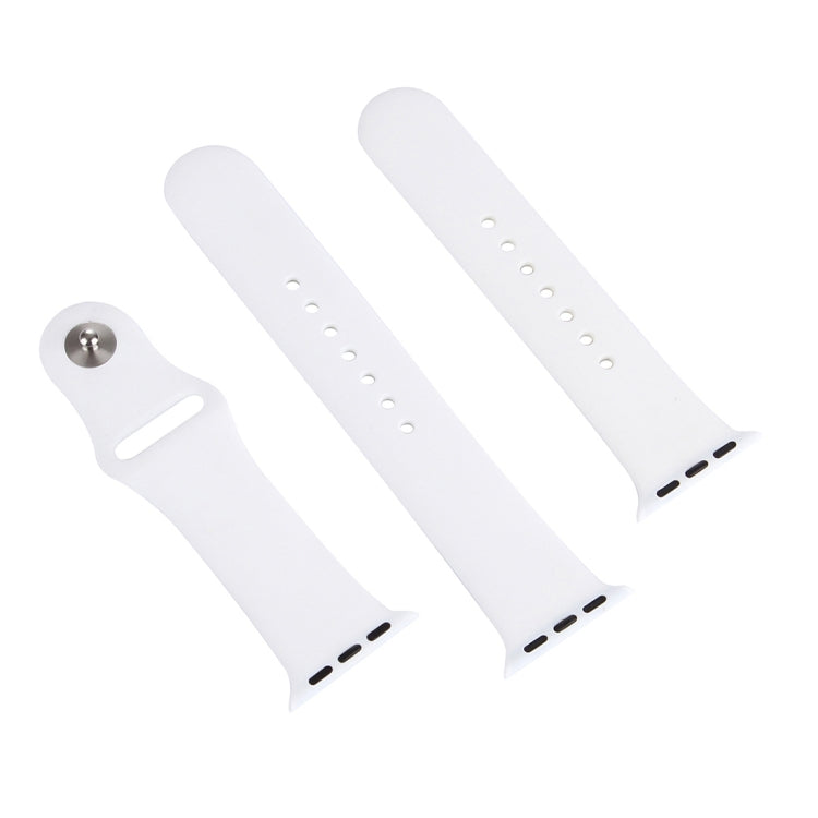 Frendorf | Für Apple Watch Series 10 42mm / 9&8&7 41mm / SE 3&SE 2&6&SE&5&4 40mm / 3&2&1 38mm 3 in 1 Gummi-Uhrenarmband mit Dornschließe(Weiß)
