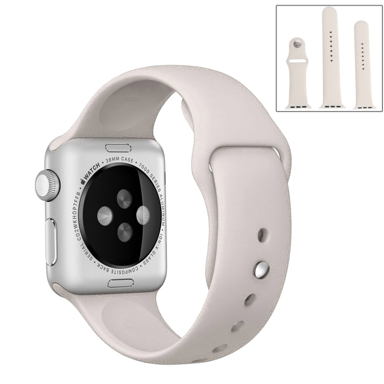 Frendorf | Für Apple Watch Series 10 42mm / 9&8&7 41mm / SE 3&SE 2&6&SE&5&4 40mm / 3&2&1 38mm 3 in 1 Gummi-Uhrband mit Dornschließe (Beige)