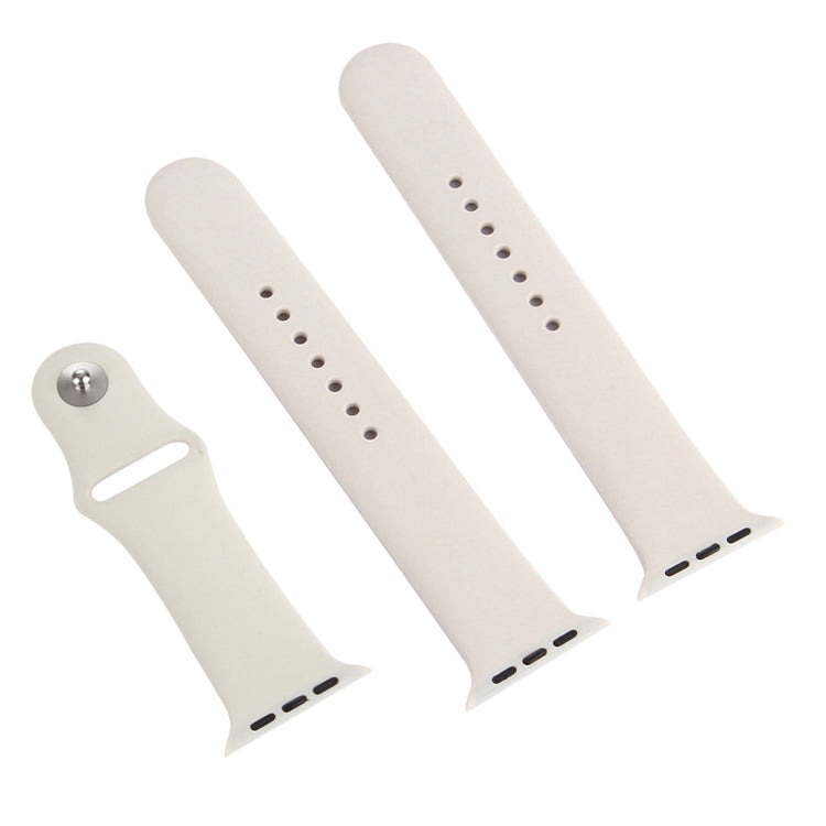 Frendorf | Für Apple Watch Series 10 42mm / 9&8&7 41mm / SE 3&SE 2&6&SE&5&4 40mm / 3&2&1 38mm 3 in 1 Gummi-Uhrband mit Dornschließe (Beige)