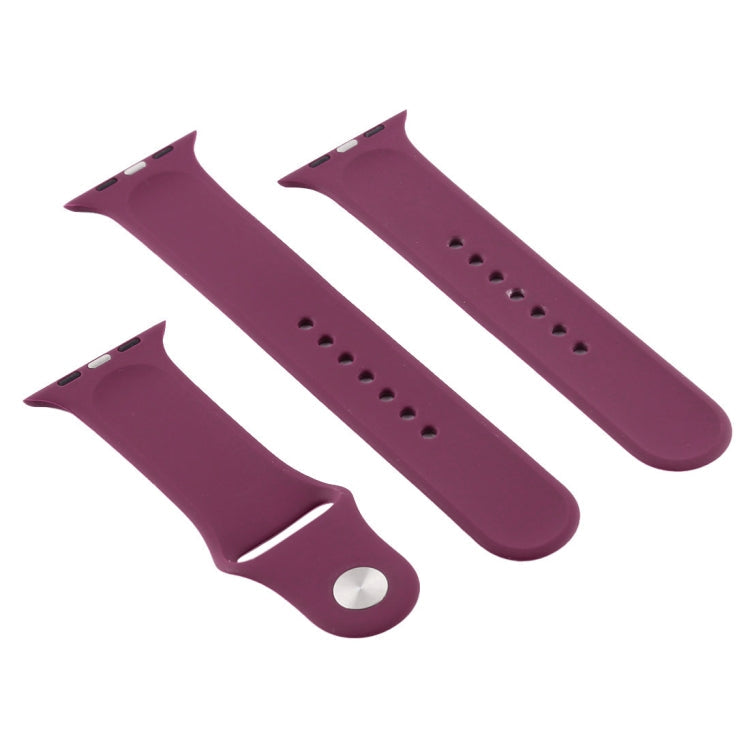 Frerndorf | Für Apple Watch Ultra 49mm & Watch Ultra 2 49mm / Series 9&8&7 45mm / SE 3&SE 2&6&SE&5&4 44mm / 3&2&1 42mm 3 in 1 Gummi-Uhrenarmband mit Dornschließe (Violett)