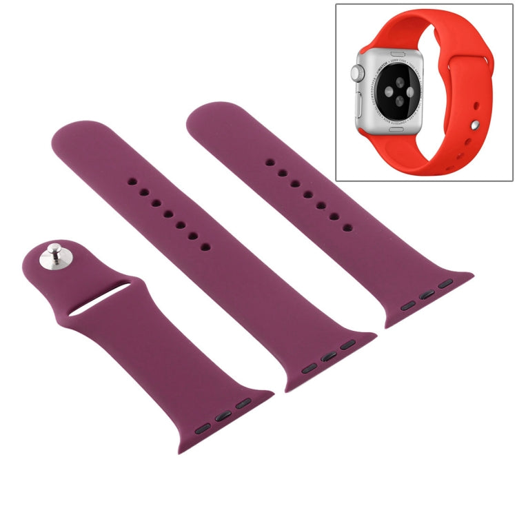 Frerndorf | Für Apple Watch Ultra 49mm & Watch Ultra 2 49mm / Series 9&8&7 45mm / SE 3&SE 2&6&SE&5&4 44mm / 3&2&1 42mm 3 in 1 Gummi-Uhrenarmband mit Dornschließe (Violett)