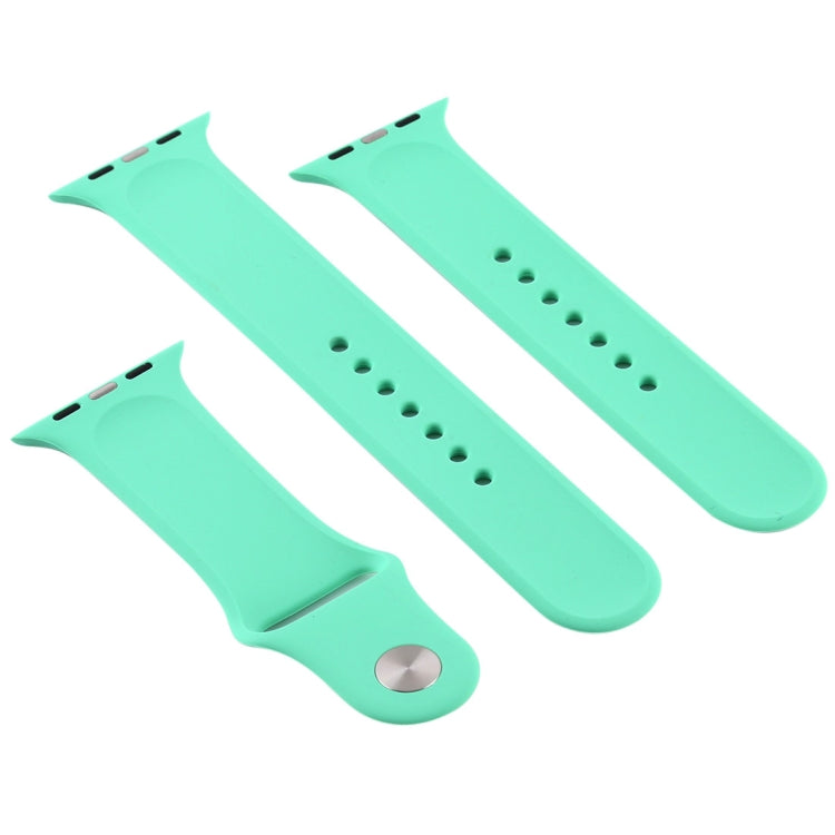 Frerndorf | Für Apple Watch Ultra 49mm & Watch Ultra 2 49mm / Series 9&8&7 45mm / SE 3&SE 2&6&SE&5&4 44mm / 3&2&1 42mm 3 in 1 Gummi-Uhrenarmband mit Dornverschluss (Leave Fragrant Green)