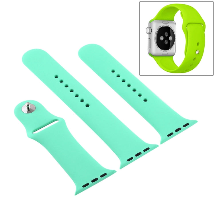 Frerndorf | Für Apple Watch Ultra 49mm & Watch Ultra 2 49mm / Series 9&8&7 45mm / SE 3&SE 2&6&SE&5&4 44mm / 3&2&1 42mm 3 in 1 Gummi-Uhrenarmband mit Dornverschluss (Leave Fragrant Green)