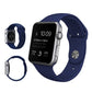 Frerndorf | Für Apple Watch Ultra 49mm & Watch Ultra 2 49mm / Series 9&8&7 45mm / SE 3&SE 2&6&SE&5&4 44mm / 3&2&1 42mm 3 in 1 Gummi-Uhrenarmband mit Dornschließe (Dunkelblau)