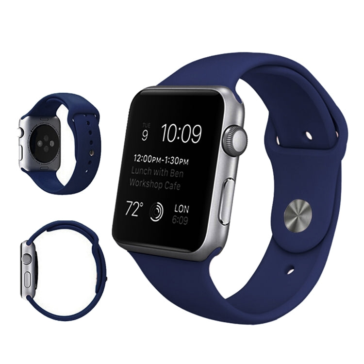 Frerndorf | Für Apple Watch Ultra 49mm & Watch Ultra 2 49mm / Series 9&8&7 45mm / SE 3&SE 2&6&SE&5&4 44mm / 3&2&1 42mm 3 in 1 Gummi-Uhrenarmband mit Dornschließe (Dunkelblau)
