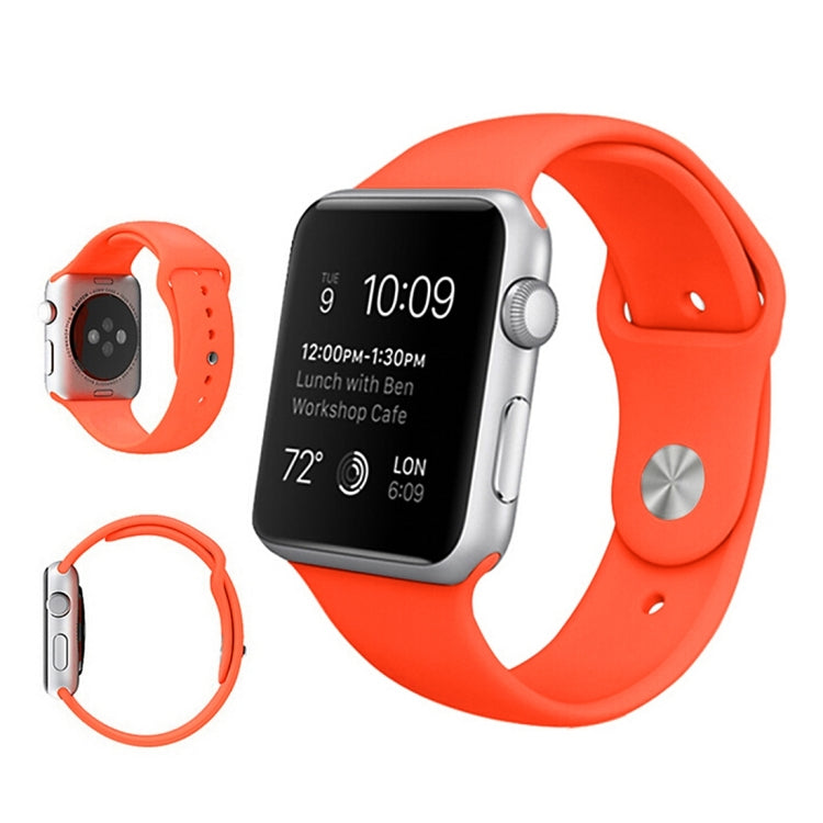 Frerndorf | Für Apple Watch Ultra 49mm & Watch Ultra 2 49mm / Series 9&8&7 45mm / SE 3&SE 2&6&SE&5&4 44mm / 3&2&1 42mm 3 in 1 Gummi-Uhrenarmband mit Dornschließe (Orange)