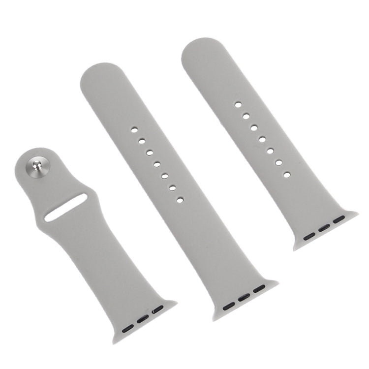 Frerndorf | Für Apple Watch Ultra 49mm & Watch Ultra 2 49mm / Series 9&8&7 45mm / SE 3&SE 2&6&SE&5&4 44mm / 3&2&1 42mm 3 in 1 Gummi-Uhrenarmband mit Dornschließe (Grau)