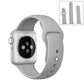 Frerndorf | Für Apple Watch Ultra 49mm & Watch Ultra 2 49mm / Series 9&8&7 45mm / SE 3&SE 2&6&SE&5&4 44mm / 3&2&1 42mm 3 in 1 Gummi-Uhrenarmband mit Dornschließe (Grau)
