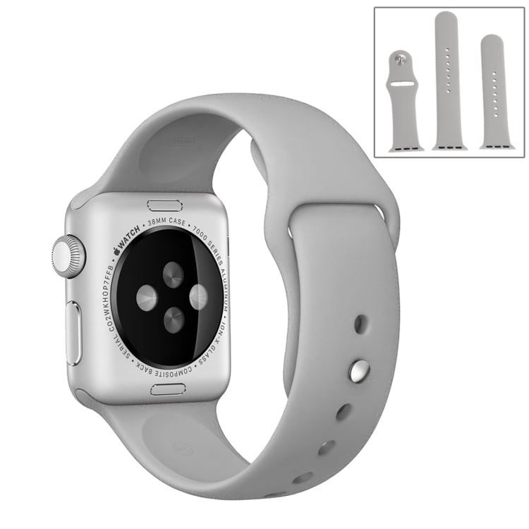 Frerndorf | Für Apple Watch Ultra 49mm & Watch Ultra 2 49mm / Series 9&8&7 45mm / SE 3&SE 2&6&SE&5&4 44mm / 3&2&1 42mm 3 in 1 Gummi-Uhrenarmband mit Dornschließe (Grau)
