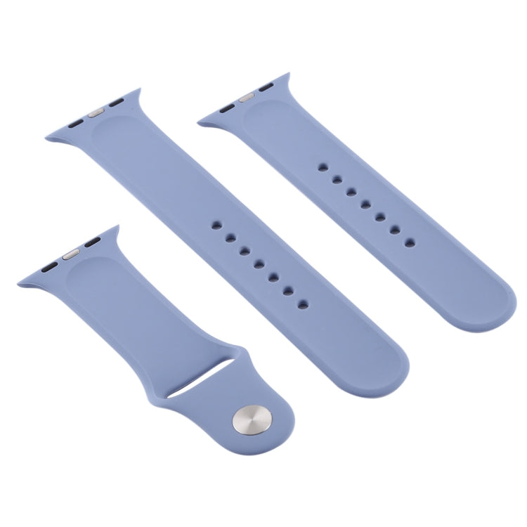 Frerndorf | Für Apple Watch Ultra 49mm & Watch Ultra 2 49mm / Series 9&8&7 45mm / SE 3&SE 2&6&SE&5&4 44mm / 3&2&1 42mm 3 in 1 Gummi-Uhrenarmband mit Dornschließe (Lavendel Grau)