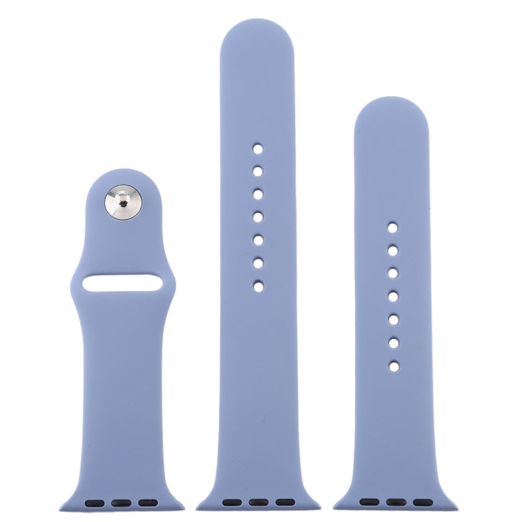 Frerndorf | Für Apple Watch Ultra 49mm & Watch Ultra 2 49mm / Series 9&8&7 45mm / SE 3&SE 2&6&SE&5&4 44mm / 3&2&1 42mm 3 in 1 Gummi-Uhrenarmband mit Dornschließe (Lavendel Grau)