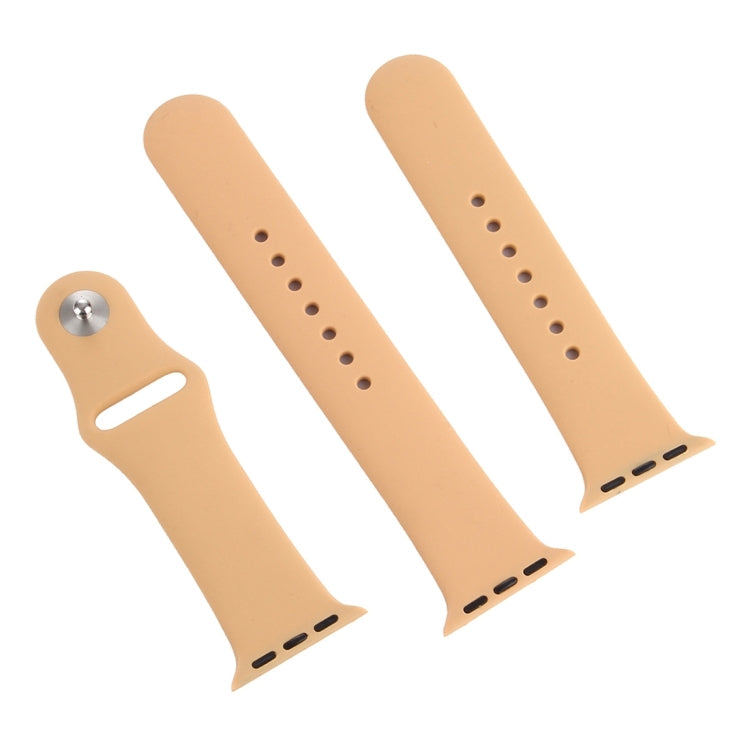 Frerndorf | Für Apple Watch Ultra 49mm & Watch Ultra 2 49mm / Series 9&8&7 45mm / SE 3&SE 2&6&SE&5&4 44mm / 3&2&1 42mm 3 in 1 Gummi-Uhrenarmband mit Dornschließe (Khaki)