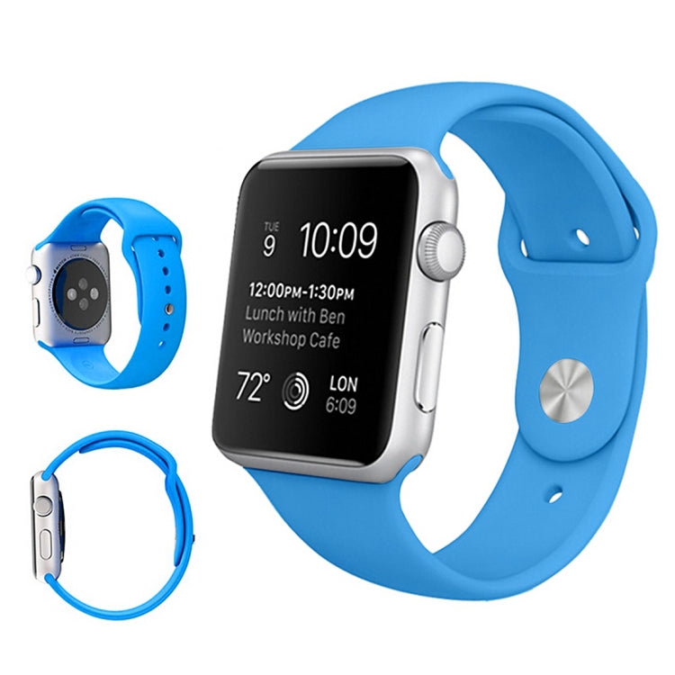 Frerndorf | Für Apple Watch Ultra 49mm & Watch Ultra 2 49mm / Series 9&8&7 45mm / SE 3&SE 2&6&SE&5&4 44mm / 3&2&1 42mm 3 in 1 Gummi-Uhrenarmband mit Dornschließe (Blau)