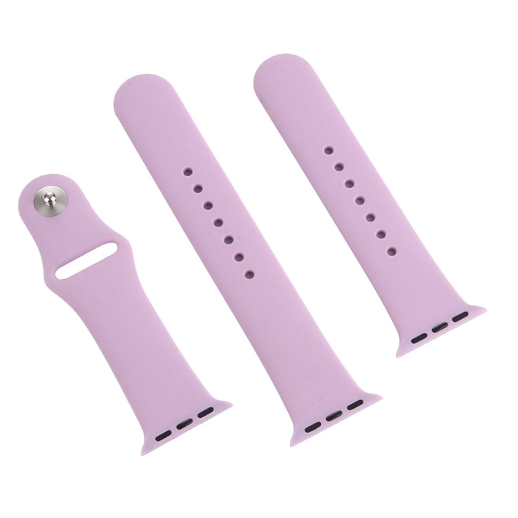 Frerndorf | Für Apple Watch Ultra 49mm & Watch Ultra 2 49mm / Series 9&8&7 45mm / SE 3&SE 2&6&SE&5&4 44mm / 3&2&1 42mm 3 in 1 Gummi-Uhrband mit Dornschließe (Lila)