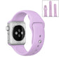 Frerndorf | Für Apple Watch Ultra 49mm & Watch Ultra 2 49mm / Series 9&8&7 45mm / SE 3&SE 2&6&SE&5&4 44mm / 3&2&1 42mm 3 in 1 Gummi-Uhrband mit Dornschließe (Lila)