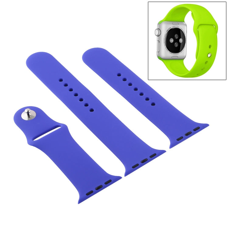 Frerndorf | Für Apple Watch Ultra 49mm & Watch Ultra 2 49mm / Series 9&8&7 45mm / SE 3&SE 2&6&SE&5&4 44mm / 3&2&1 42mm 3 in 1 Gummi Armband mit Andrückschließe (Tiefes Königsblau)