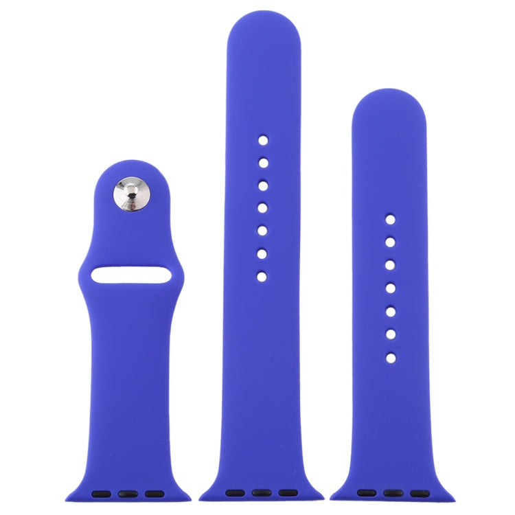 Frerndorf | Für Apple Watch Ultra 49mm & Watch Ultra 2 49mm / Series 9&8&7 45mm / SE 3&SE 2&6&SE&5&4 44mm / 3&2&1 42mm 3 in 1 Gummi Armband mit Andrückschließe (Tiefes Königsblau)