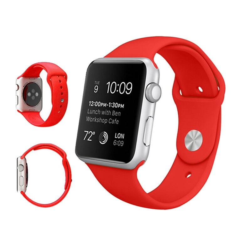 Frerndorf | Für Apple Watch Ultra 49mm & Watch Ultra 2 49mm / Series 9&8&7 45mm / SE 3&SE 2&6&SE&5&4 44mm / 3&2&1 42mm 3 in 1 Gummi-Uhrenarmband mit Dornschließe (Rot)