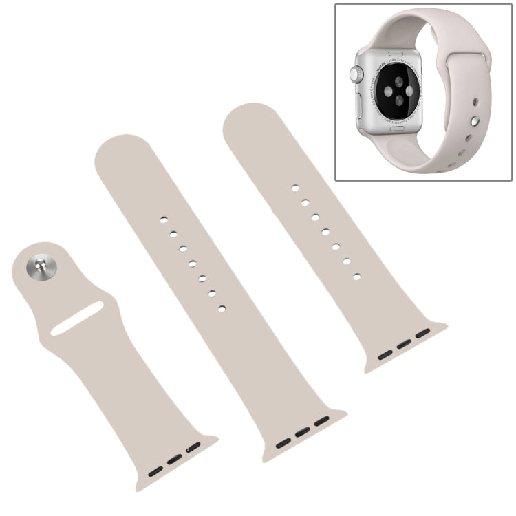 Frerndorf | Für Apple Watch Ultra 49mm & Watch Ultra 2 49mm / Series 9&8&7 45mm / SE 3&SE 2&6&SE&5&4 44mm / 3&2&1 42mm 3 in 1 Gummi-Uhrenband mit Druckverschluss (Starlight)