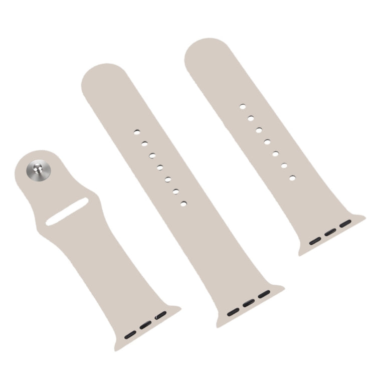 Frerndorf | Für Apple Watch Ultra 49mm & Watch Ultra 2 49mm / Series 9&8&7 45mm / SE 3&SE 2&6&SE&5&4 44mm / 3&2&1 42mm 3 in 1 Gummi-Uhrenband mit Druckverschluss (Starlight)