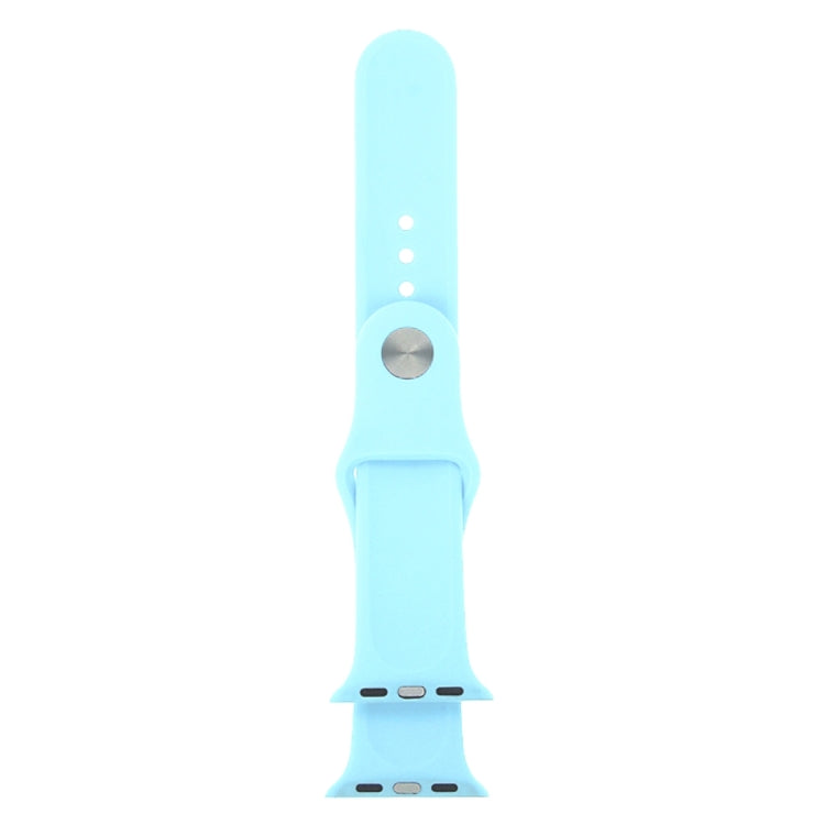 Frerndorf | Für Apple Watch Ultra 49mm & Watch Ultra 2 49mm / Series 9&8&7 45mm / SE 3&SE 2&6&SE&5&4 44mm / 3&2&1 42mm 3 in 1 Gummi-Uhrenarmband mit Dornschließe (Babyblau)
