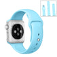 Frerndorf | Für Apple Watch Ultra 49mm & Watch Ultra 2 49mm / Series 9&8&7 45mm / SE 3&SE 2&6&SE&5&4 44mm / 3&2&1 42mm 3 in 1 Gummi-Uhrenarmband mit Dornschließe (Babyblau)