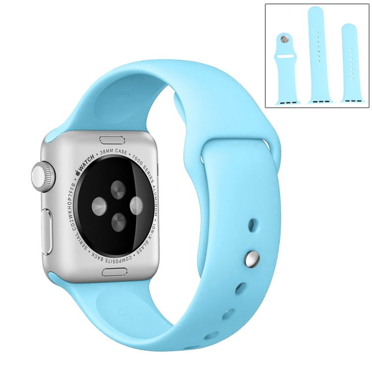 Frerndorf | Für Apple Watch Ultra 49mm & Watch Ultra 2 49mm / Series 9&8&7 45mm / SE 3&SE 2&6&SE&5&4 44mm / 3&2&1 42mm 3 in 1 Gummi-Uhrenarmband mit Dornschließe (Babyblau)