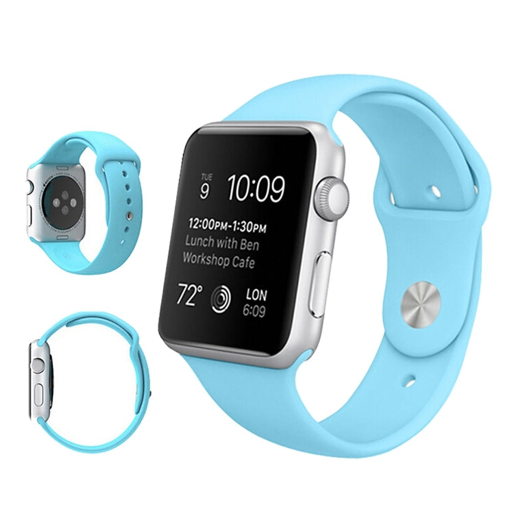 Frerndorf | Für Apple Watch Ultra 49mm & Watch Ultra 2 49mm / Series 9&8&7 45mm / SE 3&SE 2&6&SE&5&4 44mm / 3&2&1 42mm 3 in 1 Gummi-Uhrenarmband mit Dornschließe (Babyblau)