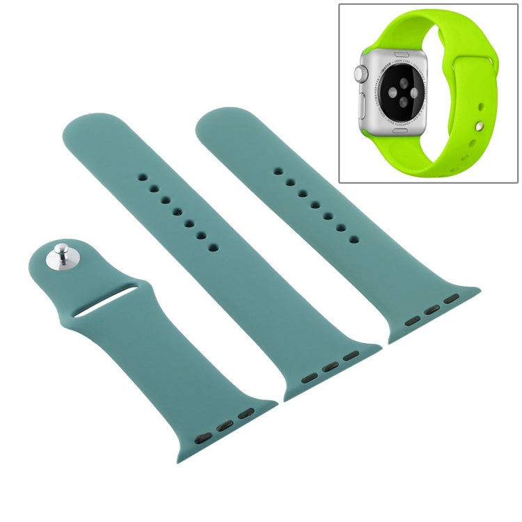 Frerndorf | Für Apple Watch Ultra 49mm & Watch Ultra 2 49mm / Series 9&8&7 45mm / SE 3&SE 2&6&SE&5&4 44mm / 3&2&1 42mm 3 in 1 Gummi-Uhrenarmband mit Dornschließe (Kaktus)