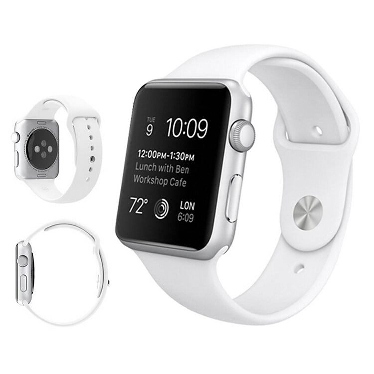 Frerndorf | Für Apple Watch Ultra 49 mm & Watch Ultra 2 49 mm / Series 9&8&7 45 mm / SE 3&SE 2&6&SE&5&4 44 mm / 3&2&1 42 mm 3 in 1 Gummi Armband mit Dornschließe (Weiß)