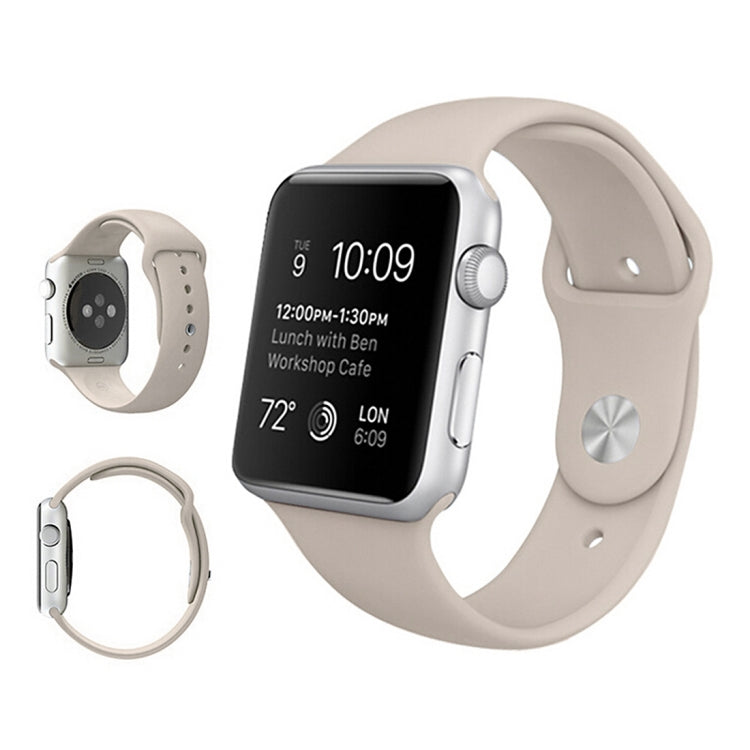 Frerndorf | Für Apple Watch Ultra 49mm & Watch Ultra 2 49mm / Series 9&8&7 45mm / SE 3&SE 2&6&SE&5&4 44mm / 3&2&1 42mm 3 in 1 Gummi-Uhrenarmband mit Pin(Beige) Schnalle