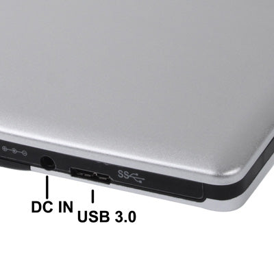 Frendorf | USB 3.0 Aluminiumlegierung tragbares DVD / CD wiederbeschreibbares Blu-ray-Laufwerk für 12,7 mm SATA ODD / HDD, Plug and Play (Silber)