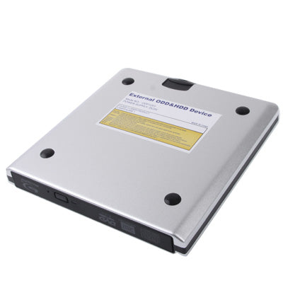 Frendorf | USB 3.0 Aluminiumlegierung tragbares DVD / CD wiederbeschreibbares Blu-ray-Laufwerk für 12,7 mm SATA ODD / HDD, Plug and Play (Silber)