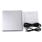 Frendorf | USB 3.0 Aluminiumlegierung tragbares DVD / CD wiederbeschreibbares Blu-ray-Laufwerk für 12,7 mm SATA ODD / HDD, Plug and Play (Silber)