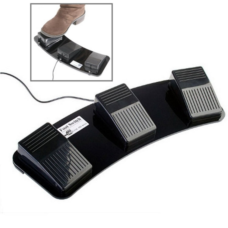 Frendorf | PC USB Triple Action Fußschalter (Schwarz)