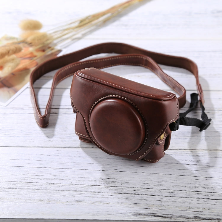 Frendorf | Retro-Stil PU-Leder Kamera Tasche mit Gürtel für Sony RX100 M3 / M4 / M5 (Kaffee)